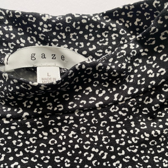 GAZE Black and white printed mock neck shirt - Picture 3 of 3